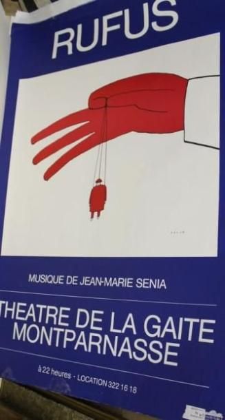 FOLON Jean-Michel, d'après Rufus, Théâtre de la Gaité Montparnasse Lot de 6 affiches...