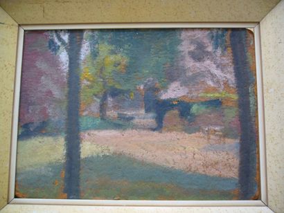 Ecole Moderne Paysage, huile sur isorel, non signé, 24 x 33 cm.