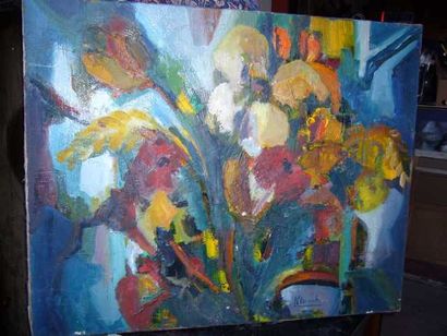 KLUMB André, né en 1920 Fleurs et les épis, huile sur toile, signée en bas à droite,...