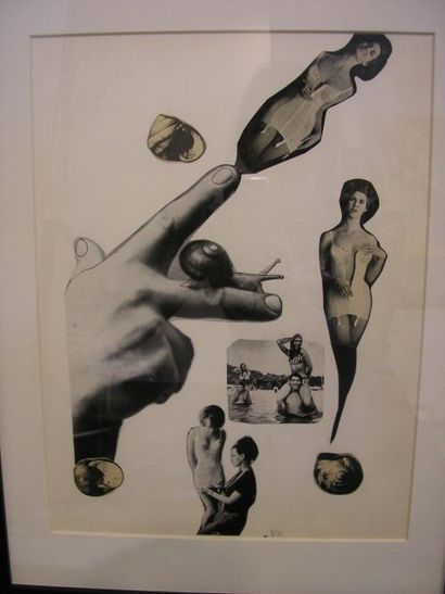 SOUZOUKI Ruytchi (1902-1985) Composition, collage, signé en bas à droite Kiki, 31...