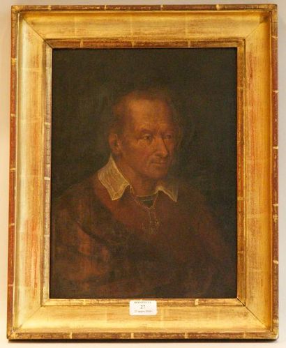 École FLAMANDE - Seconde moitié du XVIIIe siècle Portrait d'homme en veste rouge...