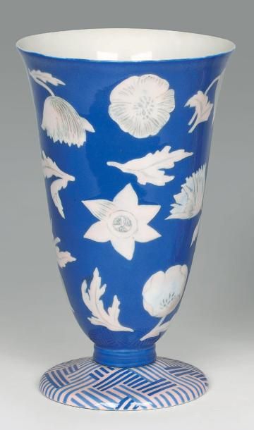 Henri RAPIN (1873 -1939) &SÈVRES (Manufacture Nationale de) Vase Rapin n°13 dit "Fleurs...