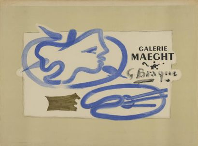 D'après Georges BRAQUE Le peintre à la palette, galerie Maeght Affiche lithographique...