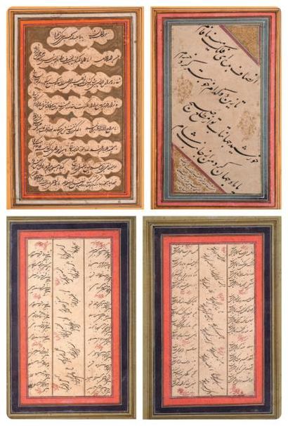 null Album muraqqa' de 22 calligraphies persanes, certaines datées et signées, Iran,...