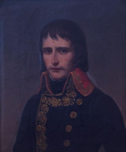 ECOLE FRANCAISE XIXe siècle Portrait de Bonaparte Huile sur toile. (réentoilée, restaurations)....