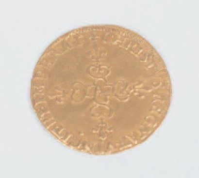 FRANCE. Henri IV (1598 -1610) Écu d'or du 1er type (3,33 g), 1607 Paris (A et point...