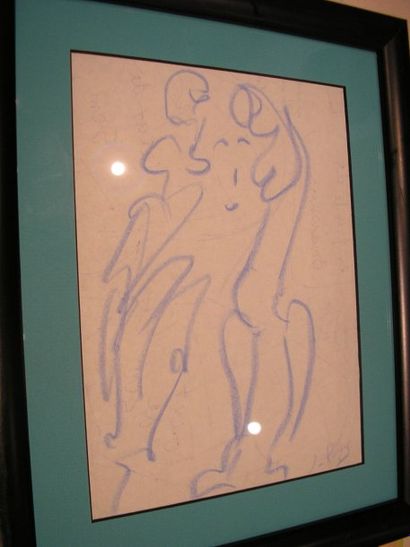 PONS Jean (Né en 1913) Figure, dessin au pastel, signé en bas à droite, 23 x 17 ...