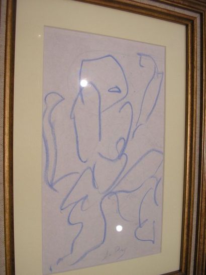 PONS Jean (Né en 1913) Composition au personnage, pastel, signé en bas au milieu,...