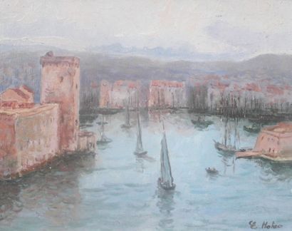 MATEO (XXème siècle) Le port de Marseille, huile sur panneau, signé en bas à droite,...