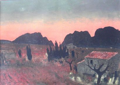 OUDOT Roland (1897-1981) Les calanques, le soir, huile sur toile, signée en bas à...