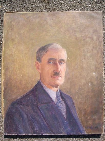 ZUBRITZKI L. (XXème siècle) Portrait d'homme 1940, huile sur toile, signée en bas...