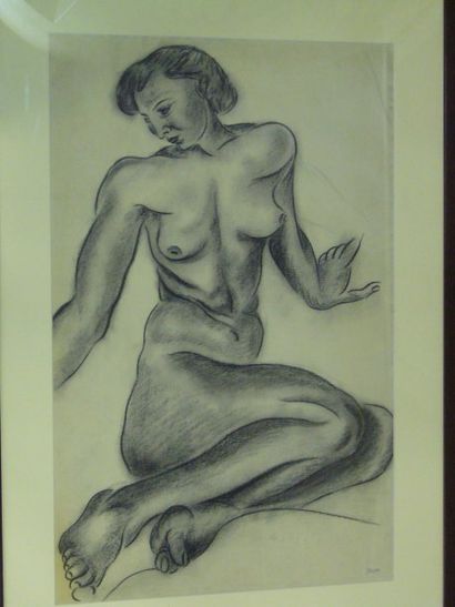 MOSIN Jeanine (XXème siècle) Nu, crayon noir, cachet de la signature en bas à droite,...