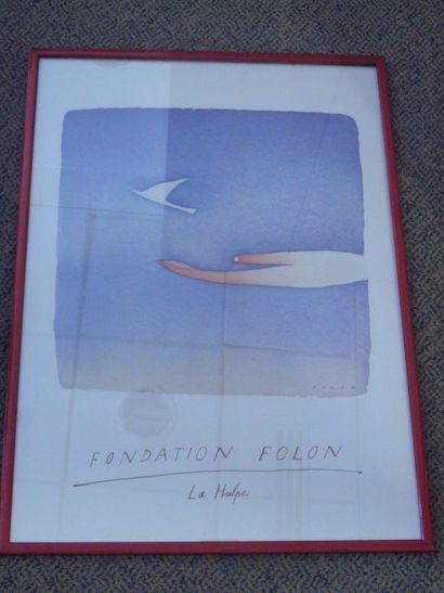 FOLON d'après affiche pour la fondation Folon La Hulpois, 69 x 50 cm.