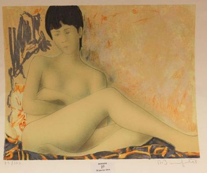 BONNEFOIT Alain, né en 1937 Nu assis, 1998 Lithographie, signée et datée en bas à...