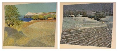 BOURRIE André, né en 1936 Paysages Lot de trois lithographies, signées et justifiées,...