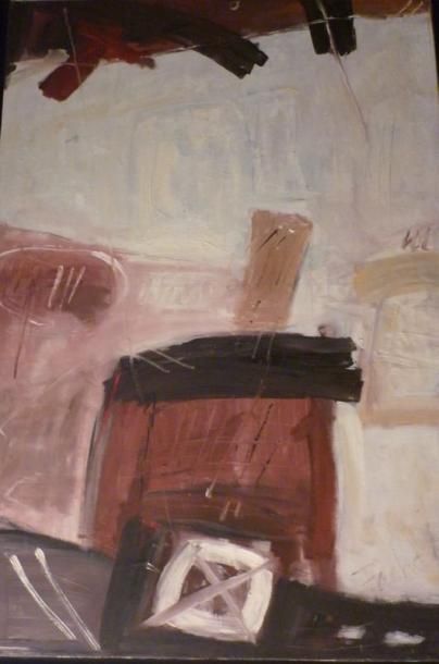 FACHAT Louis, né en 1924 Composition brune Huile sur toile, signée en bas à droite,...