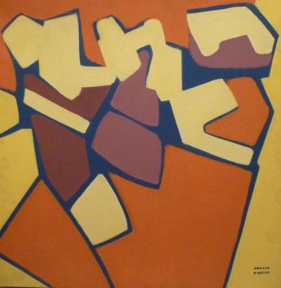 FARICE Franck, XXe siècle Composition orange et jaune, 1975 Huile sur toile, signée...