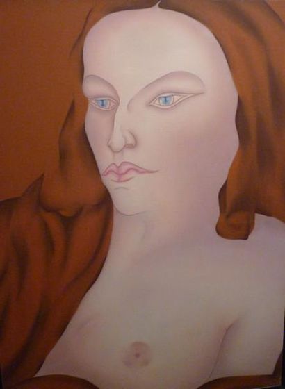 GUARNERI, XXe siècle Femme à la poitrine dénudée Huile sur toile, signée en bas à...