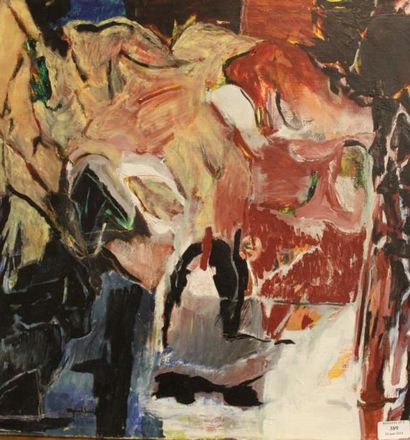 LIBRACH Myriam, née en 1953 Composition Peinture sur toile, signée en bas à gauche,...