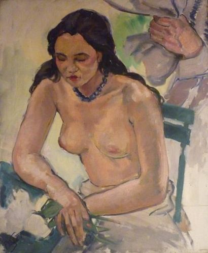 PILLET S., XXe siècle Nu Huile sur toile, signée en bas à gauche, 73 x 60 cm