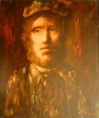 VIGNY SYLVAIN, 1902-1970 Tête d'homme Huile sur toile, signée en bas à droite, 65...