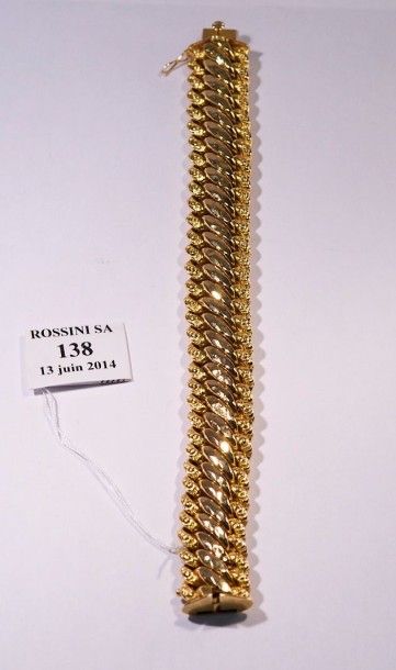 null Bracelet articulé en or jaune 18 K. Longueur: 20,5 cm - Poids: 45 g