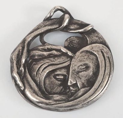 DURRIO Paco, 1868-1940 Sans titre Sculpture -Volume Bronze argenté, porte le monogramme...