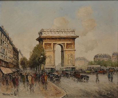 FRANK-WILL L'Arc de Triomphe, Paris Huile sur toile, signée en bas à gauche, située...