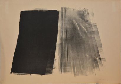 Hans Hartung Sans titre Lithographie en noir H.C. (insolation, traces de plis et...