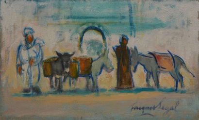 SEGAL Jacques, né en 1938 Aniers au Maroc, souvenirs de voyage Huile sur toile, signée...