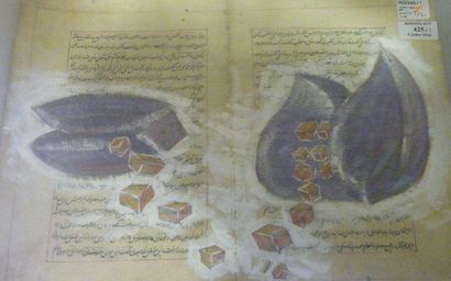 YAHYAEI Reza, née en 1948 Sans titre, 2008 Deux gouache sur pages de Coran, signées...