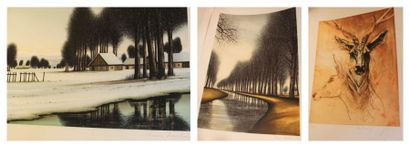 DEPERTHES Jacques, né en 1936 Paysages Lot de quatre lithographies, signées et justifiées,...