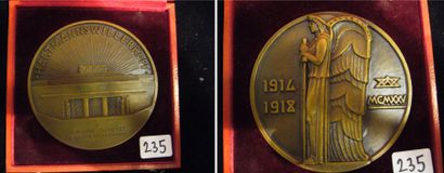 null Médaille "HARTMANNS WILLERKOPF" Bronze patiné pour Antoine Bourdelle Dans son...