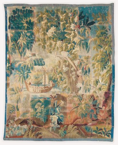 null Tapisserie en laine et soie, Aubusson, XVIIe siècle. 2,55 x 1,86m.