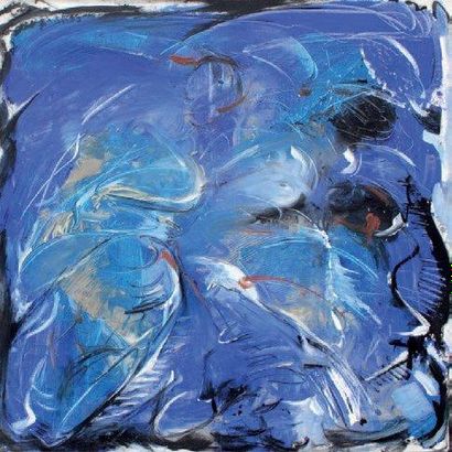 GESTIN Alain (né en 1955) Le départ Acrylique et pigments sur toile, signée en bas...