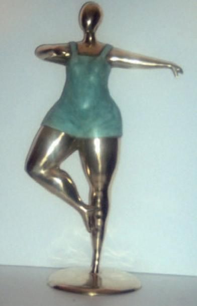 GIMENEZ Pierre (Né en 1950) Danseuse Sculpture en bronze à patine dorée, signée à...