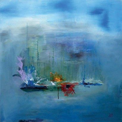 LE SAUCE Andy (né en 1943) Symphonie en bleu, 7-12 Acrylique sur toile, signée et...