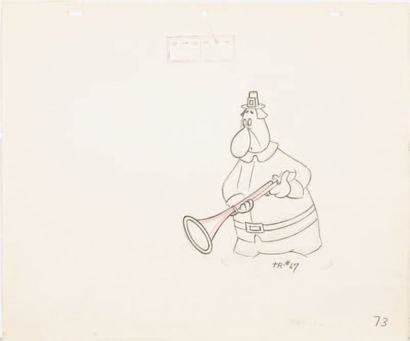 null Jerky Turkey - Tex Avery Studio MGM, 1945. Dessin d'animation original. 27x32cm....