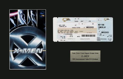 null X-Men -2000 Ticket original du train utilisé pour le film. Format du cadre :...