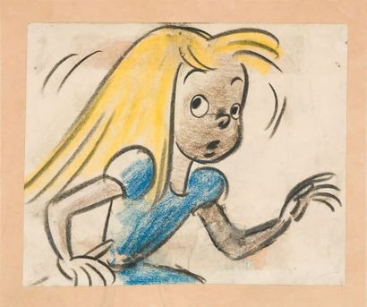 null Alice au Pays des Merveilles Alice in wonderland Studio Disney, 1951. Dessin...