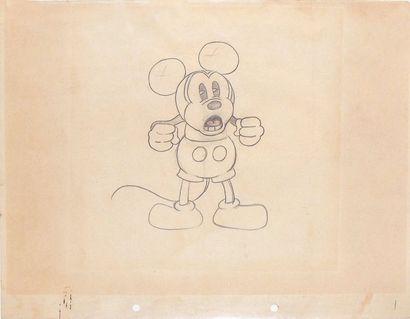 null Mickey's Follies - Studio Disney, 1929. Très rare layout d'animation original...