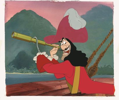 null Peter Pan - Studio Disney, 1953. Cellulo original sur le décor préliminaire...