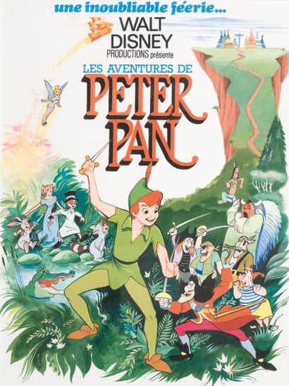 null Peter Pan - Studio Disney 1952. Superbe gouache originale de l'affiche française...