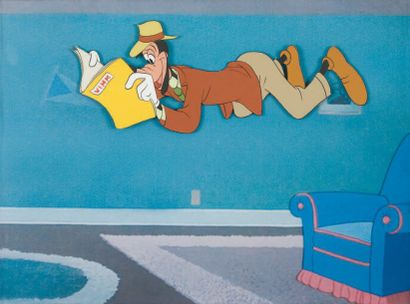 null Goofy Gymnastics Studio Disney 1949. Cellulo original. Sur une reproduction...