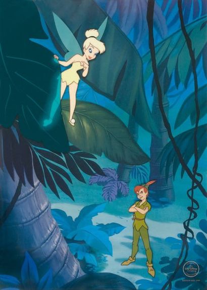 null Peter Pan - Studio Disney, 1952, Séricel de Peter Pan et la fée Clochette. Sur...
