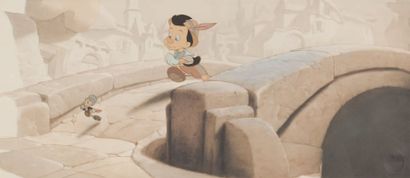 null Pinocchio - Studio Disney, 1940. Très rare impression originale éditée pour...