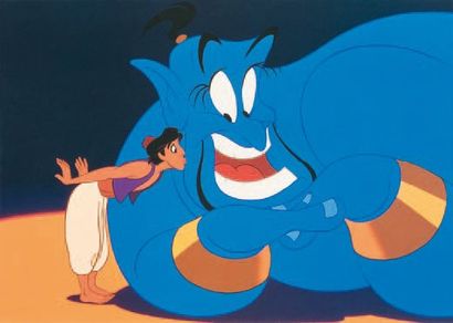 null Aladdin - Studio Disney, 1992. Impression en édition limitée. 16x22cm. Encadrée....