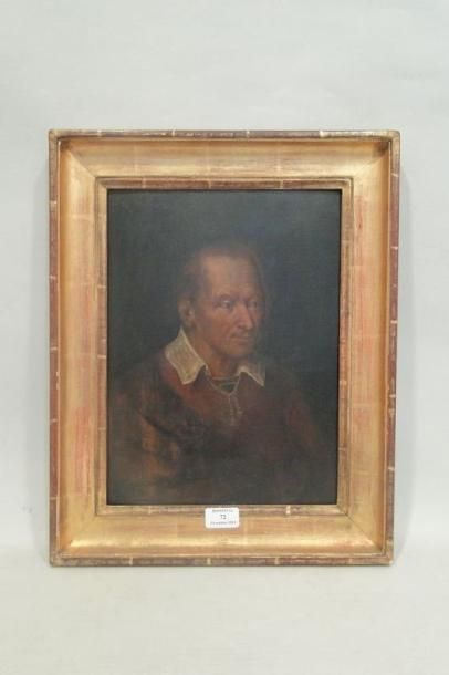 ECOLE FLAMANDE Seconde moitié du XVIIIème siècle Portrait d'homme en veste rouge...