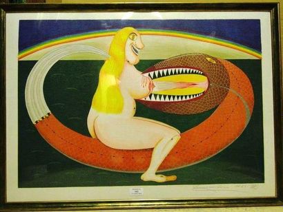 SCHRÖDER-SONNENSTERN Friedrich, 1892-1982 Femme et serpent, 1965 Lithographie en...