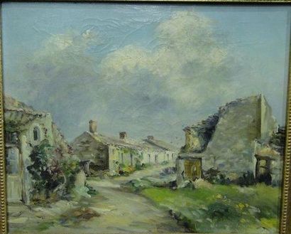 AUGIZEAU Gabriel, 1894-1963 La Poitevinière, Vendée Huile sur toile, signée et située...
